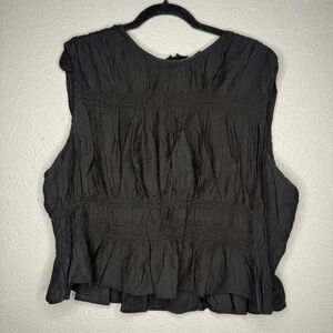 H&M Women’s Black Sleeveless Ruffled Top- XXL